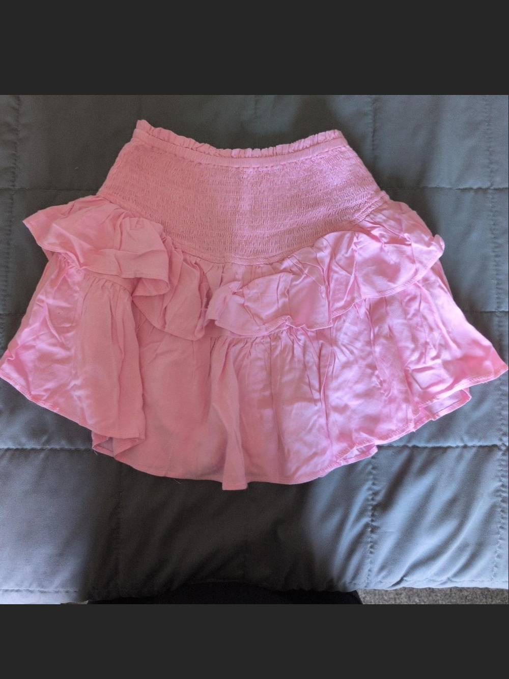 Smocked Waist Pink Ruffle Mini Skort